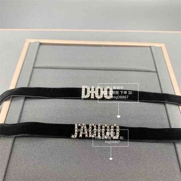 

special offer 2021 luxury designer jewelry tiktok choker necklace female necklace black cotton rope net red voice live with neck strap, Silver