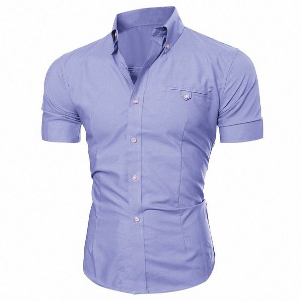 

men's shirt solid colored plus size collar daily work short sleeve slim white black purple f8ly#