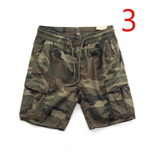 

New 2021 Thin Section Sports and Leisure Shorts Men's American Style Tide Comfortable Loose Straight Camouflage Multi-pocket Tooli HXGG, White;black