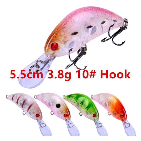 

mixed 5 color 3.8-21.2g plastic hard baits & lures 10/8/6/4# hook fishing hooks fishhooks artificial bait p jlljjp sport77777