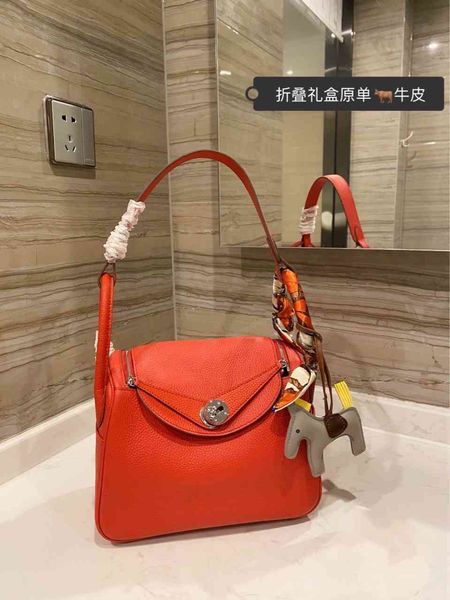 

winter litchi lock soft handle with cover korean solid color middle pillow versatile khaki messenger bag