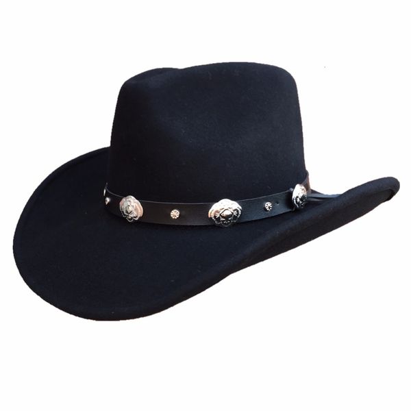 

2021 new classic hondo crown black wool cowboy hat du6c, Blue;gray