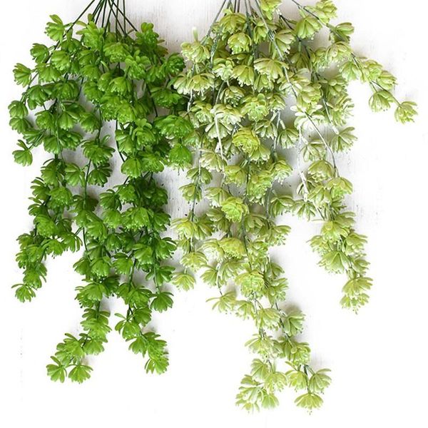 

artificial succulents pearls fleshy green vine flowers hanging rattan wall garden decoration flower lover tears succulent plants