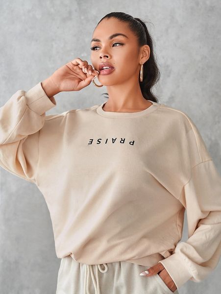 

letter print drop shoulder sweatshirt d8qr#, White;black