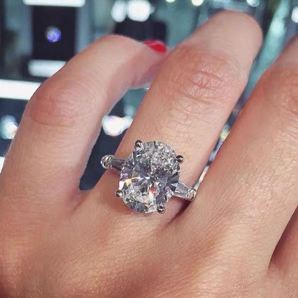 

cluster rings original 100% 925 sterling silver finger wedding engagement cocktail women simulated diamond platinum jewelry wholesale, Golden;silver