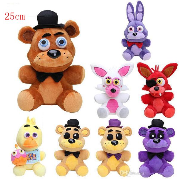 

new teddy bear's midnight harem bear plush toy five nights at freddy's25cm golden freddy fazbear mangle foxy bear bonnie chica