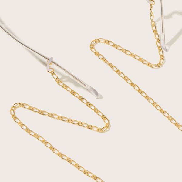 

geometric tassel accessories cool style u-shaped glasses chain, Silver