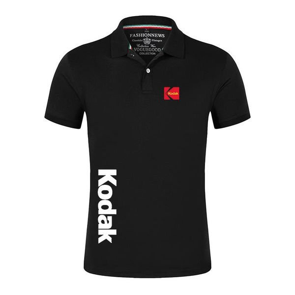 

men's polos kodak 2021 summer casual sports short-sleeved fashion shirt slim solid color business for men, White;black