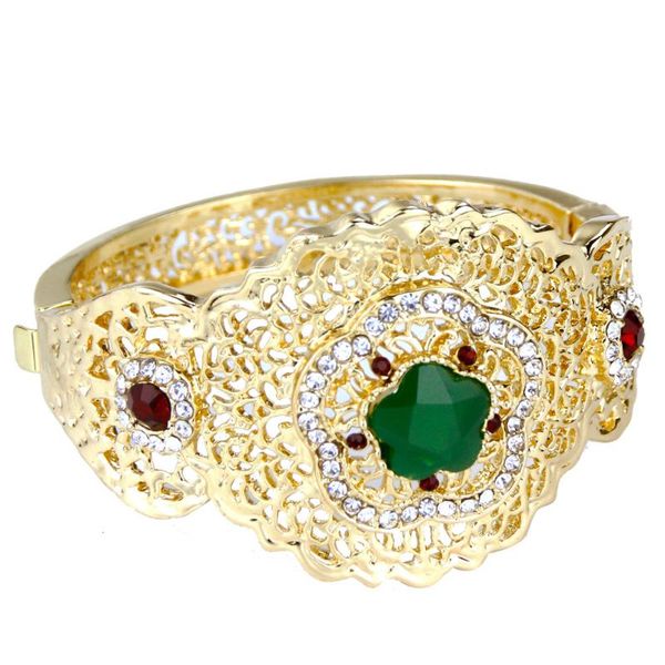 

bangle sunspicems elegent morocco jewelry women bracelet gold color african traditional crystal bridal bijoux xp, Black