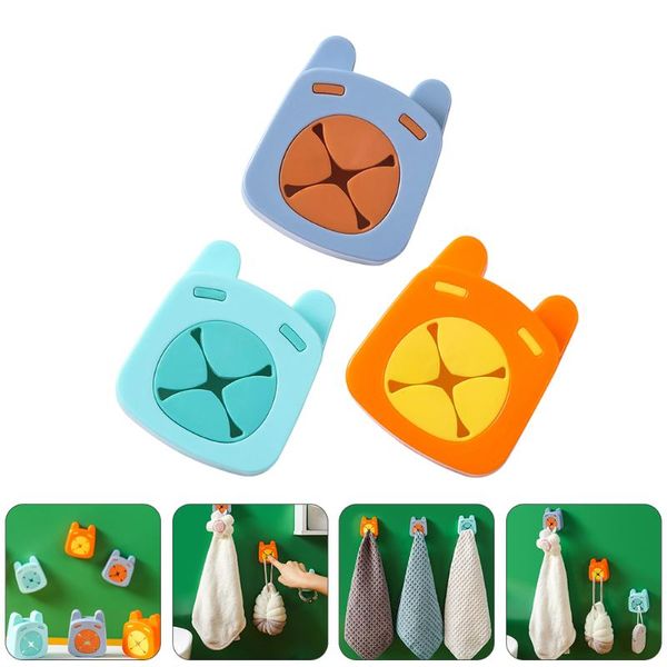 

hooks & rails 3pcs bathroom towel storage self-adhesive plugs for home use