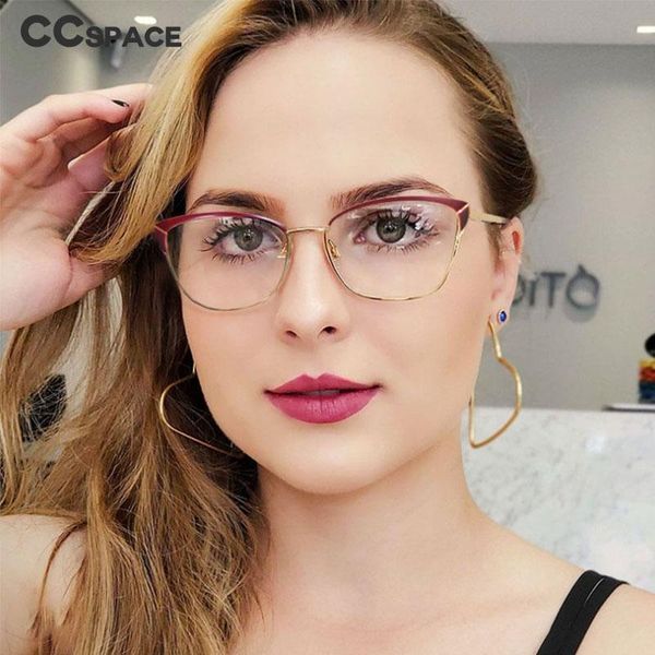 

sunglasses 48165 cat eye metal glasses frame anti-blue light male and female optical fashion computer eyeglasses flat mirror, White;black