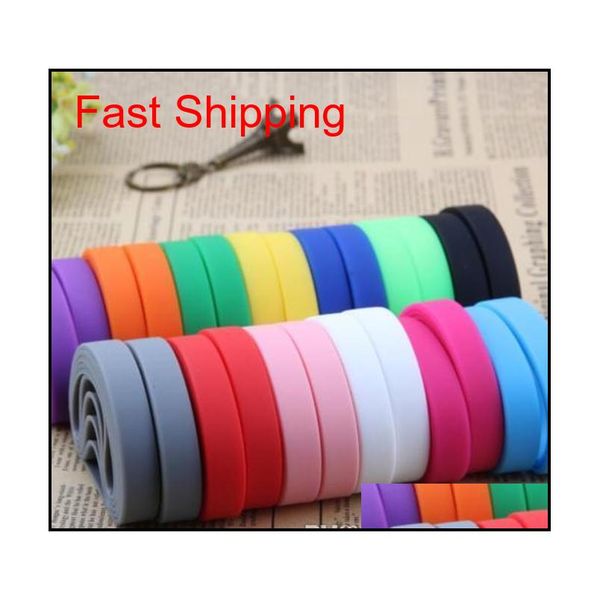 

100pcs/lot colorful blank sile wristbands rubber bracel jllrjj bdesybag, Silver