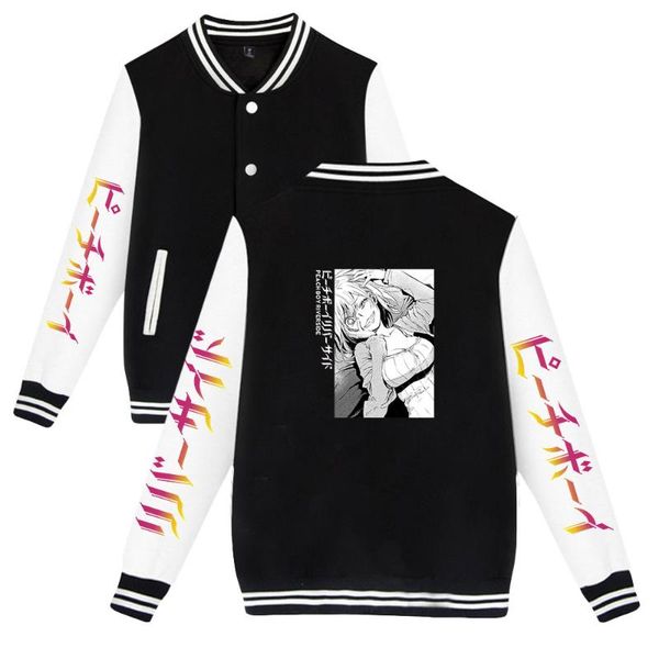 

men's jackets anime peach boy riverside jacket harajuku baseball uniform clothes spring autumnt men streetwear casual, Black;brown