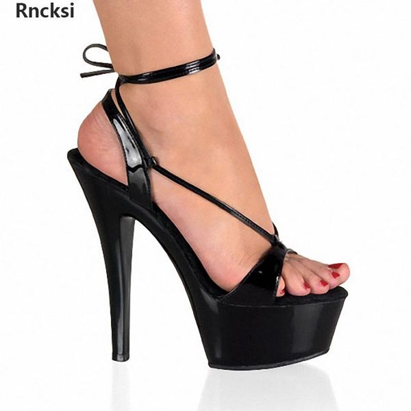 

rncksi new 15 cm high-heeled sandals model high heels women's shoes, Black