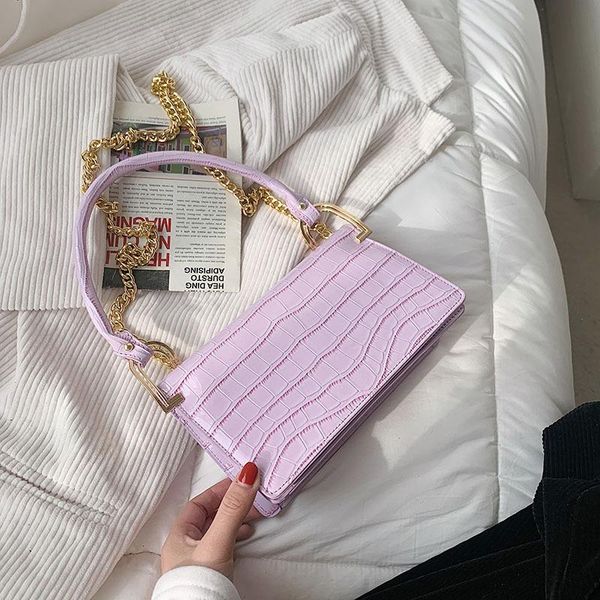 

cross body solid color square bag fashion handle casual shoulder bags ladies handbag designer vintage crossbody for women 2021