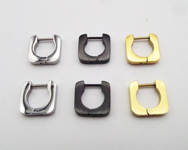 

hoop & huggie stainless steel geometry earrings women men accessories gold vintage, Golden;silver