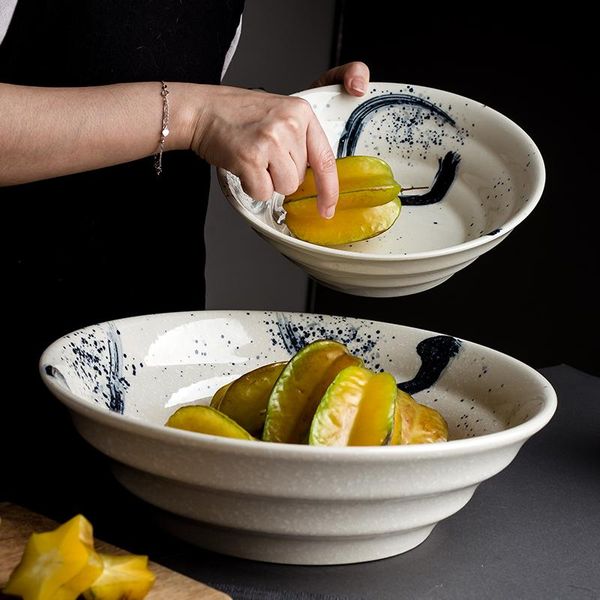 

creative ceramic large soup bowl soup bowl household personality large noodle pot dish restaurant commercial