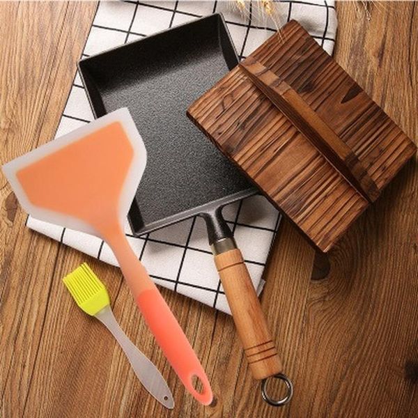 

pans cast iron pot japanese tamagoyaki egg rolls non-stick non-coating square fried eggs nonstick frying pancake pan thick burn