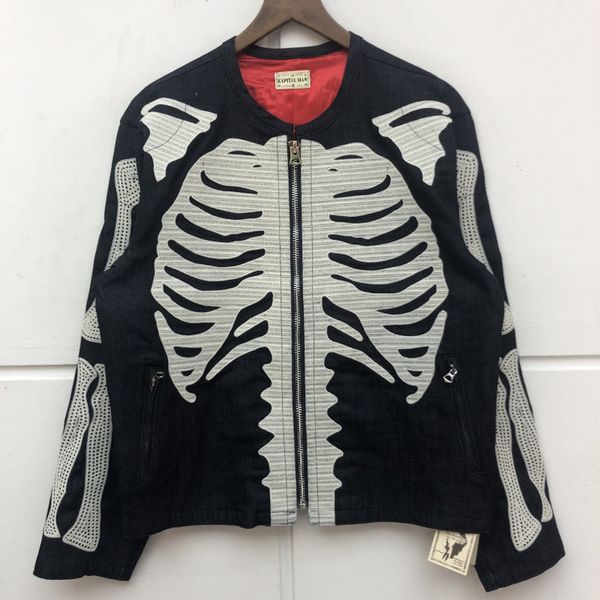 

2021 new embroidery kapital bomb jacket men women 1:1 zip sleeves autumn winter denim coat clothing r3qx, Black;brown