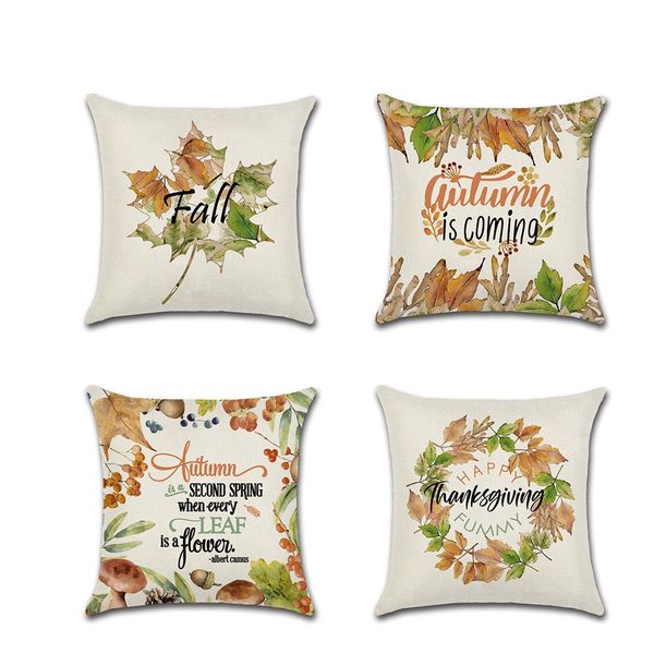 

thanksgiving day pillow cases happy fall y'all cotton linen sofa car pumpkin ghosts cushion cover home 2021 new arrival