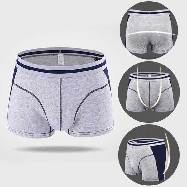 

salefashion breathing on under comfort short boxer men slender patchwork underwear, Black;white