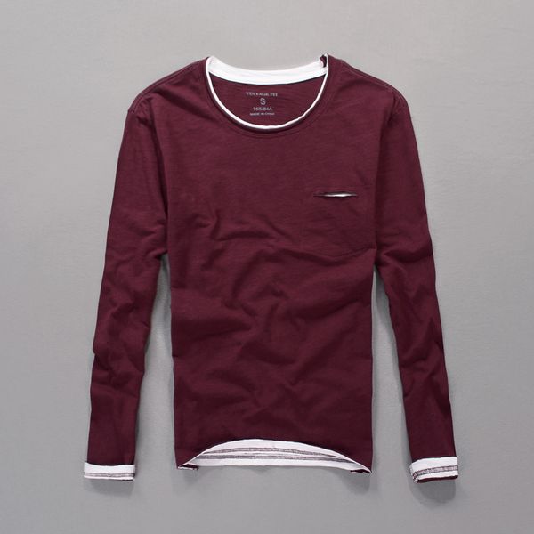 

2021 new ollar individuality fake pocket design cotton t shirt for autumn and spring t-shirt men drop shipping camisa dtz6, White