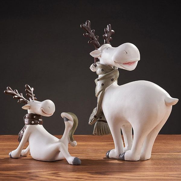 

decorative objects & figurines cartoon resin deer ornaments creative sculpture living room simple deskdecor craft home decoration access