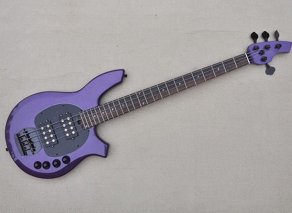 

4 strings purple electric bass guitar with active circuit,rosewood fretboard,24 frets