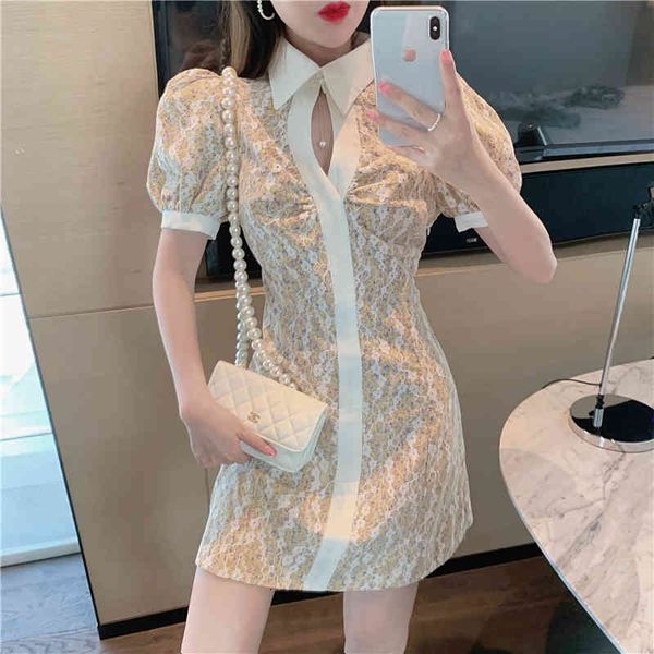 

casual dresses french sleeve vintage floral print lace party women fashion hollow out summer elegant robe femme 3e1v, Black;gray