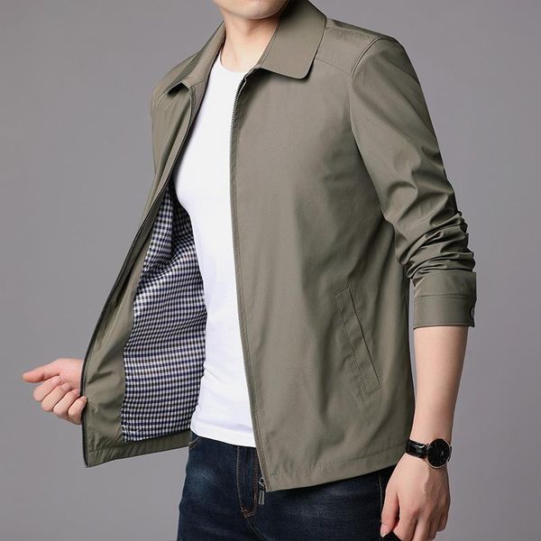 

men's jackets jacket thin coat 2021 business lapel blue casual spring and autumn for men, Black;brown