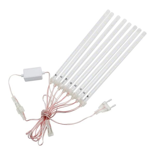

christmas led lights 50cm meteor shower rain 8 tubes led string lights waterproof for outdoor garden party decor tree -eu plug