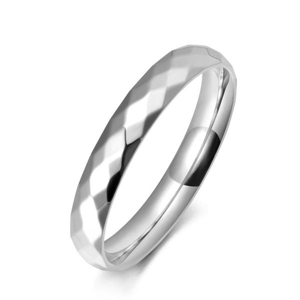 

wedding rings trendy office style stainless steel 3mm wide cut face anniversary ring rose gold jewelry for women r19059, Slivery;golden