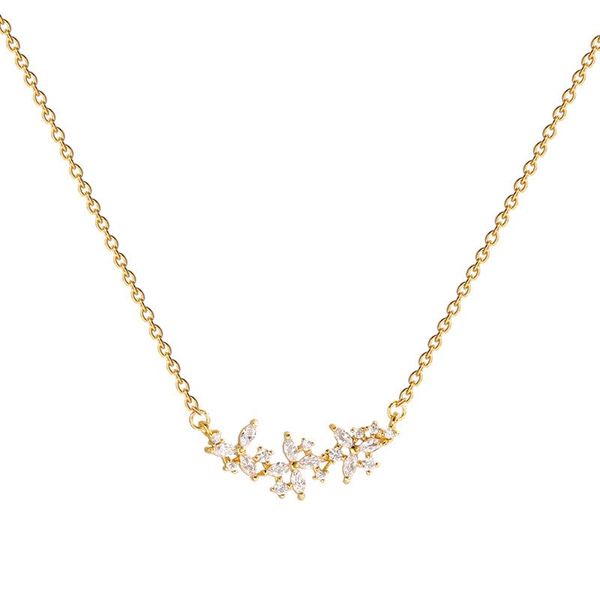 

2021 fashion new korean east gate creative design flower necklace female elegant quality necklace, Silver