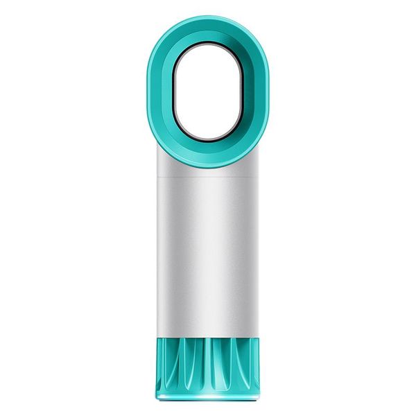 

electric fans bladeless fan portable cordless usb charging mini handheld cooler no leaf handy fan(white)