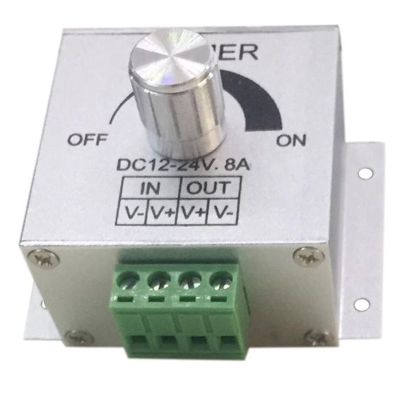 

dc12-24v 8a aluminum led strip dimmer pwm dimming controller for led lights lamps or ribbon adjustable control