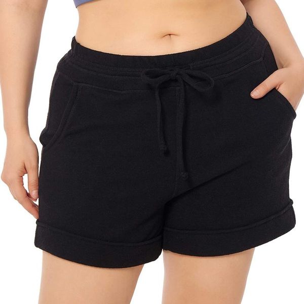 

yoga outfit drawstring sport running shorts women's plus size casual lounge sports activewear with pockets jogging short pants