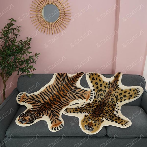 Teppiche Pelz Faux Künstliche Schaffell Teppich Waschbare Sitzpolster Flauschige Teppiche Wohnzimmer Schlafzimmer Rindsleder Teppich Tiger Leopard