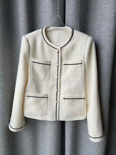 

women's jackets 2021 and braided tweed jacket 1019, Black;brown