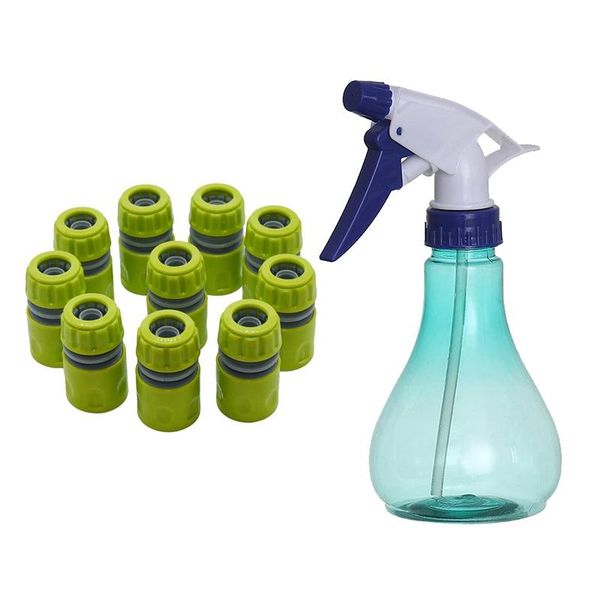 

pneumatic tools 10 pcs water hose pipe 1/2 inch connector quick connect adapter & trigger spray bottle for kitchen,garden