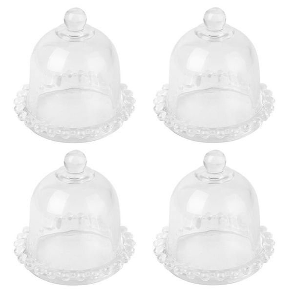 

dishes & plates 4pcs glass covers insect-proof meal transparent protectors