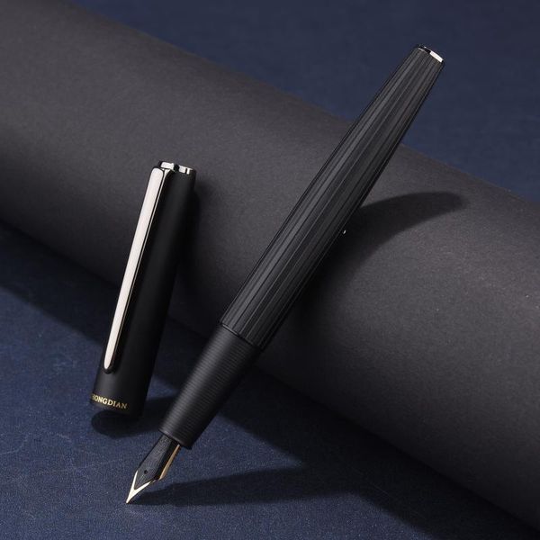 

fountain pens hongdian a3 metal black-golden nib ef/f 0.4/0.5mm beautiful straight line writing gift ink pen for business office home