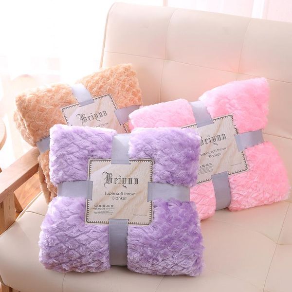 

blankets thicken weighted plush blanket spring autumn winter wearable children king size fur warm throw