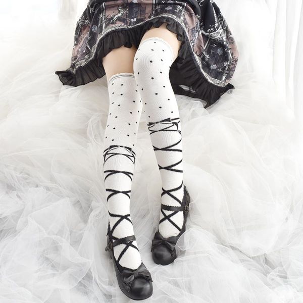 

other event & party supplies lolita knitted cotton jacquard bandage stockings lo socks polka dot over knee