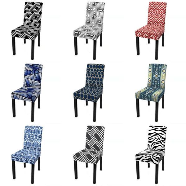 

chair covers digital printed geometric stretch cover