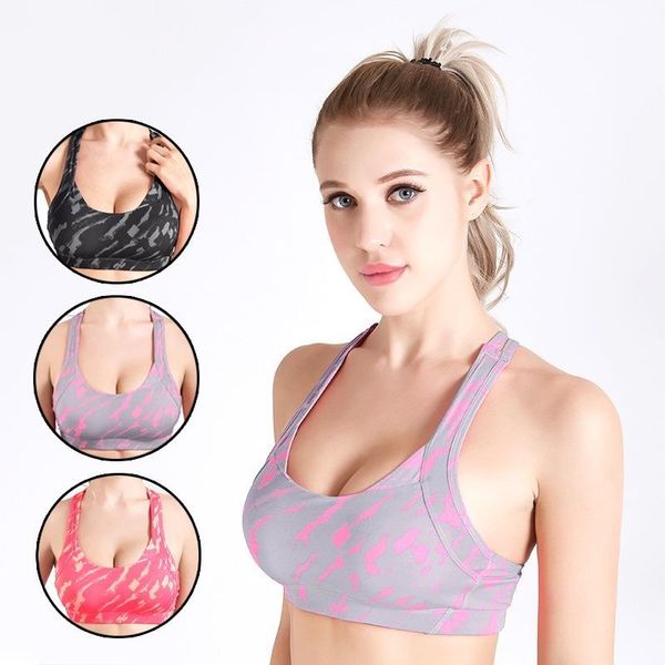 

2021 new sports bra high stretch breathable fitness women padded for running yoga gym seamless crop bra gradient sport, White;black