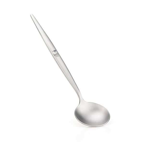 

spoons long handle soup spoon titanium kitchen tableware dinner cooking picnic big 63g ti5205