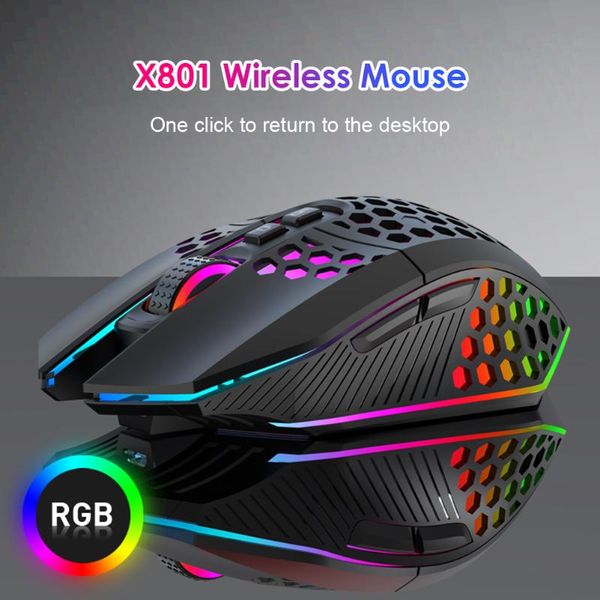 

deskprofessional computer mouse honeycomb shell wireless gaming mouse backlight mute mice for lapgame laptop