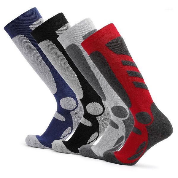 

lixada 2 pairs men's sports socks professional ski socks thick breathable quick dry for ski marathon running cycling1, Black