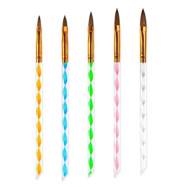 

nail art kits 5pcs beauty brush set imitation mink crystal pen beautiful spiral tool for
