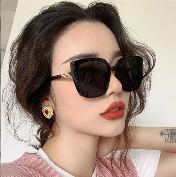 Marke Designer Katzenauge Sonnenbrille Frau Vintage Schwarz Spiegel Sonnenbrille Männer Für Mode Großen Rahmen Cool Sexy Weibliche Sonnenbrille